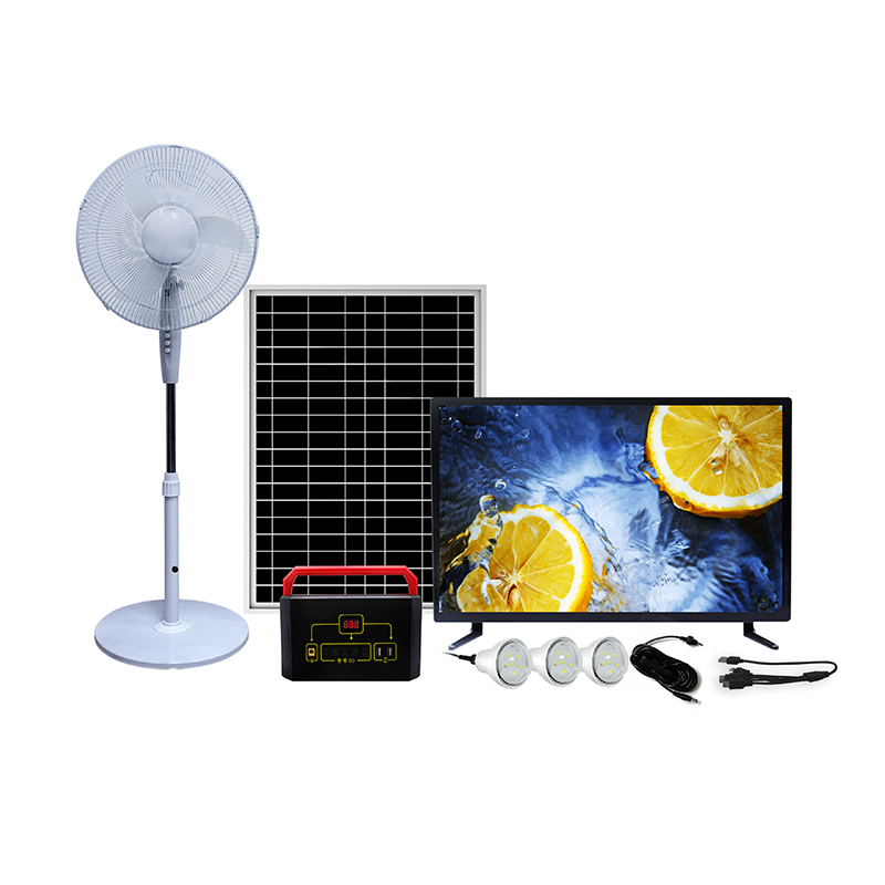 Sistema solar completo fuera de la red con Solar TV & Ventilador solar y  radio FM