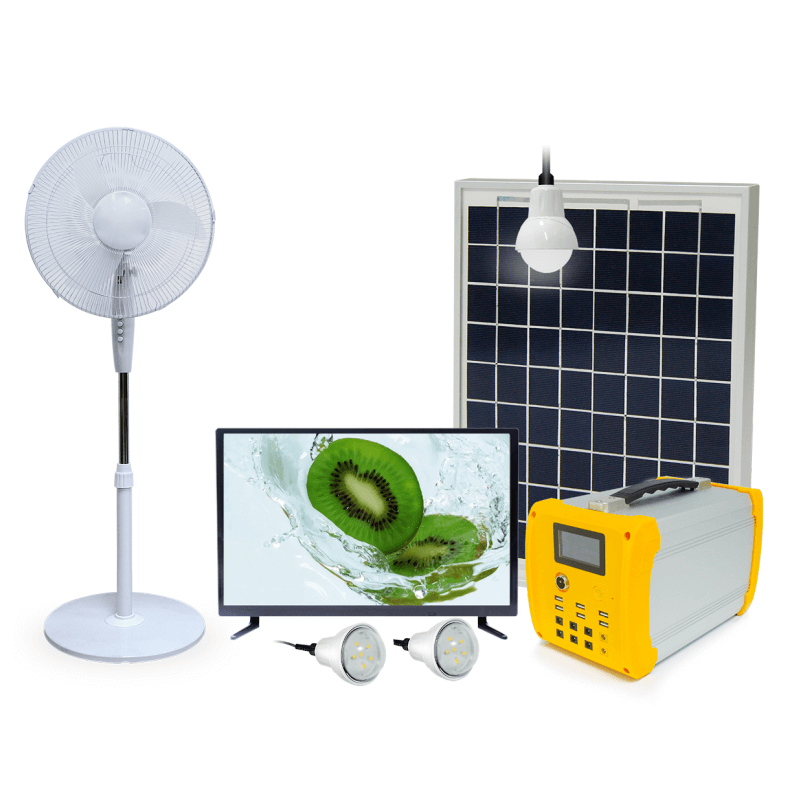 Kit De Sistema De Iluminación Solar Y Ventilador Dc Panel Al 